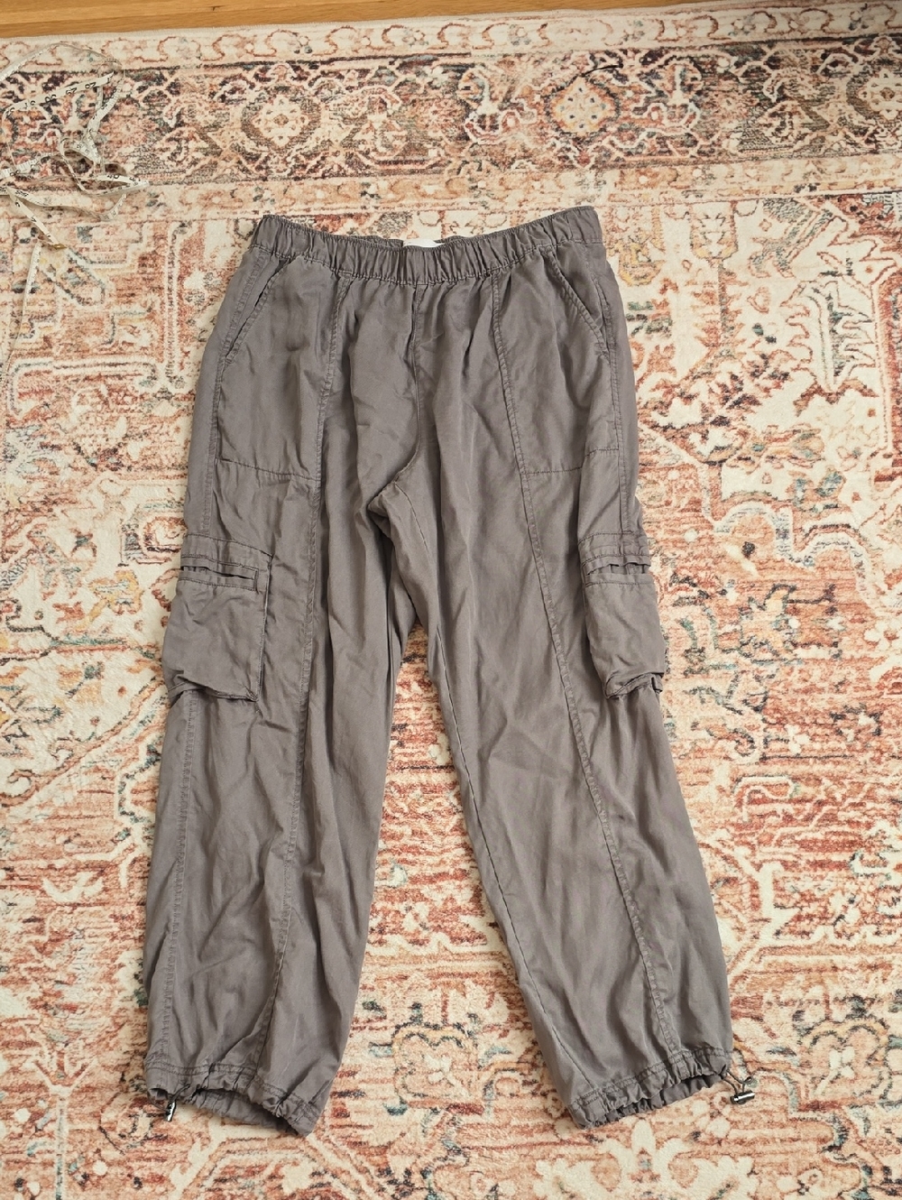 C&C California Women's Cargo Jogger Pants in Slate Gray Size Large